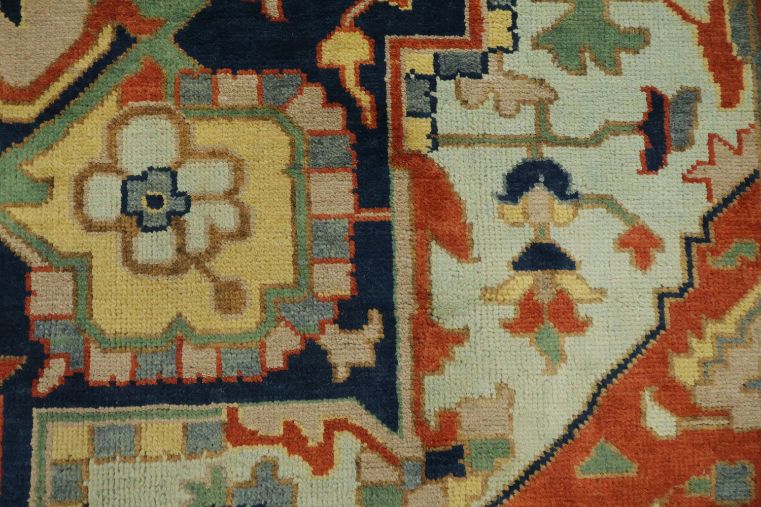 Light Blue and Rust Heriz Serapi Persian Style Large Rug 10'x14'