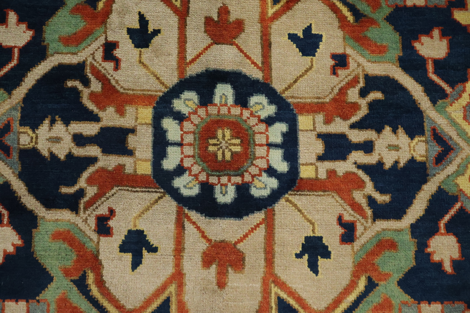 Light Blue and Rust Heriz Serapi Persian Style Large Rug 10'x14'