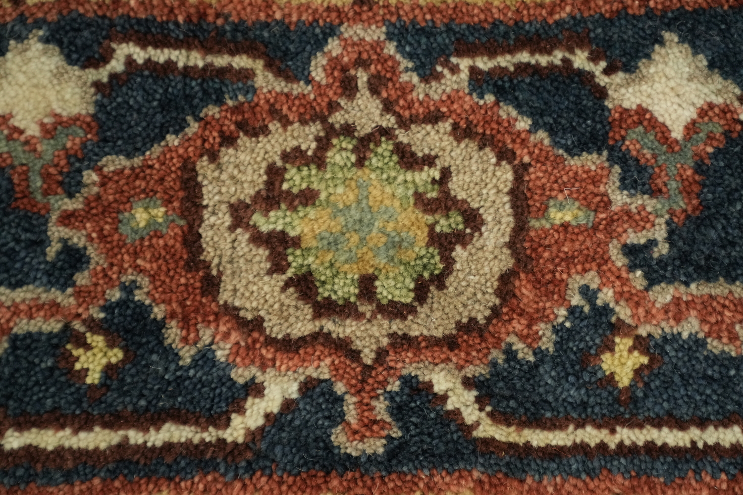 Traditional Geometric Heriz Serapi Style Area Rug, 8' x 10' Hand-Knotted Wool