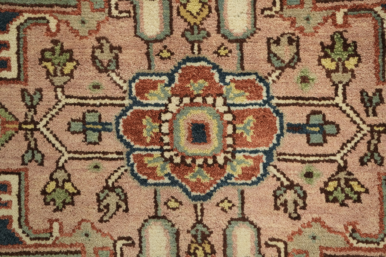 Traditional Geometric Heriz Serapi Style Area Rug, 8' x 10' Hand-Knotted Wool