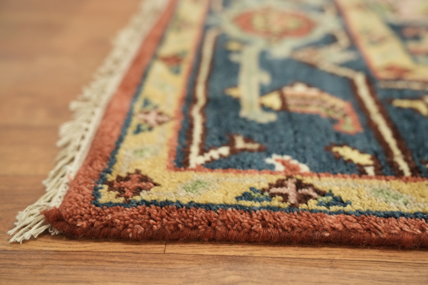 Traditional Geometric Heriz Serapi Style Area Rug, 8' x 10' Hand-Knotted Wool