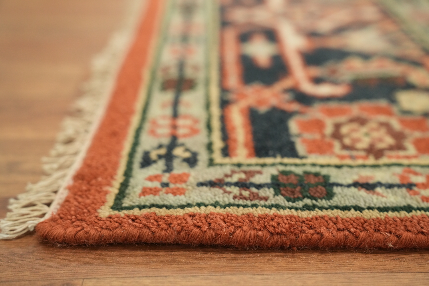 Traditional Geometric Heriz Serapi Style Area Rug, 8' x 10' Hand-Knotted Wool