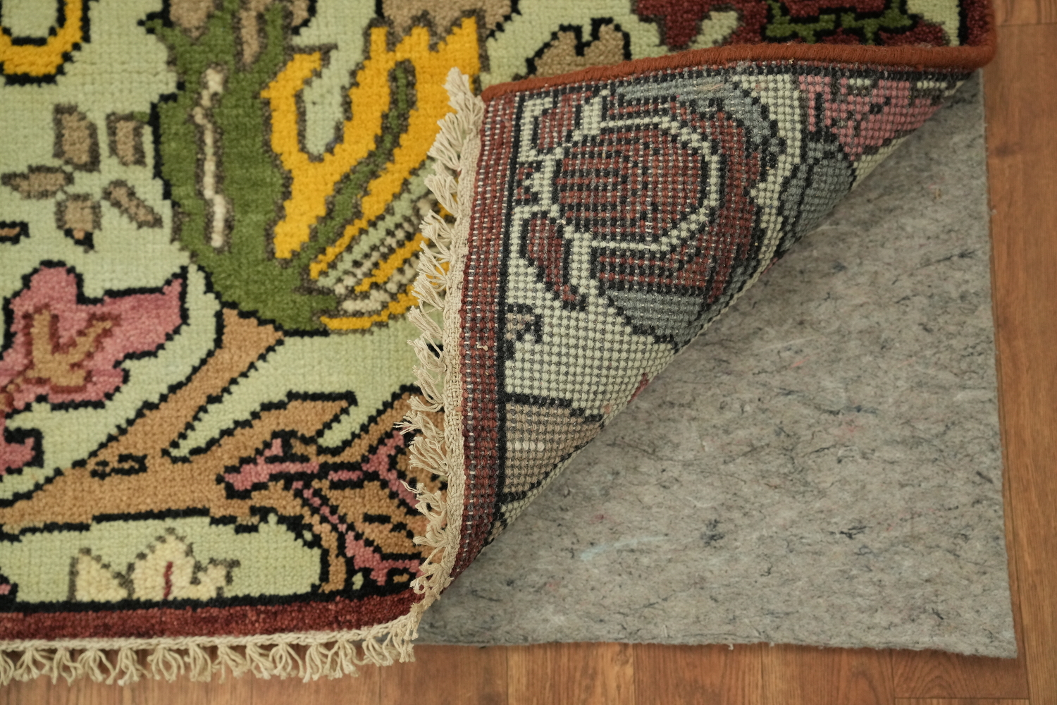 birds and delicate Green Ziegler Hand-Knotted Wool Rug 9x12 ft