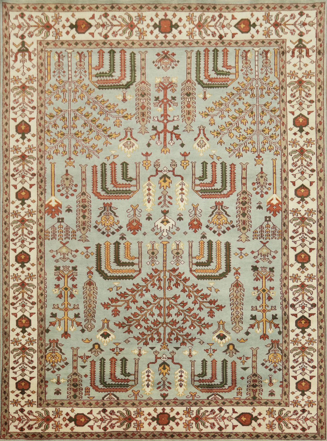 Light Blue 9x12 Ziegler Oriental Area Rug - Hand-Knotted Wool