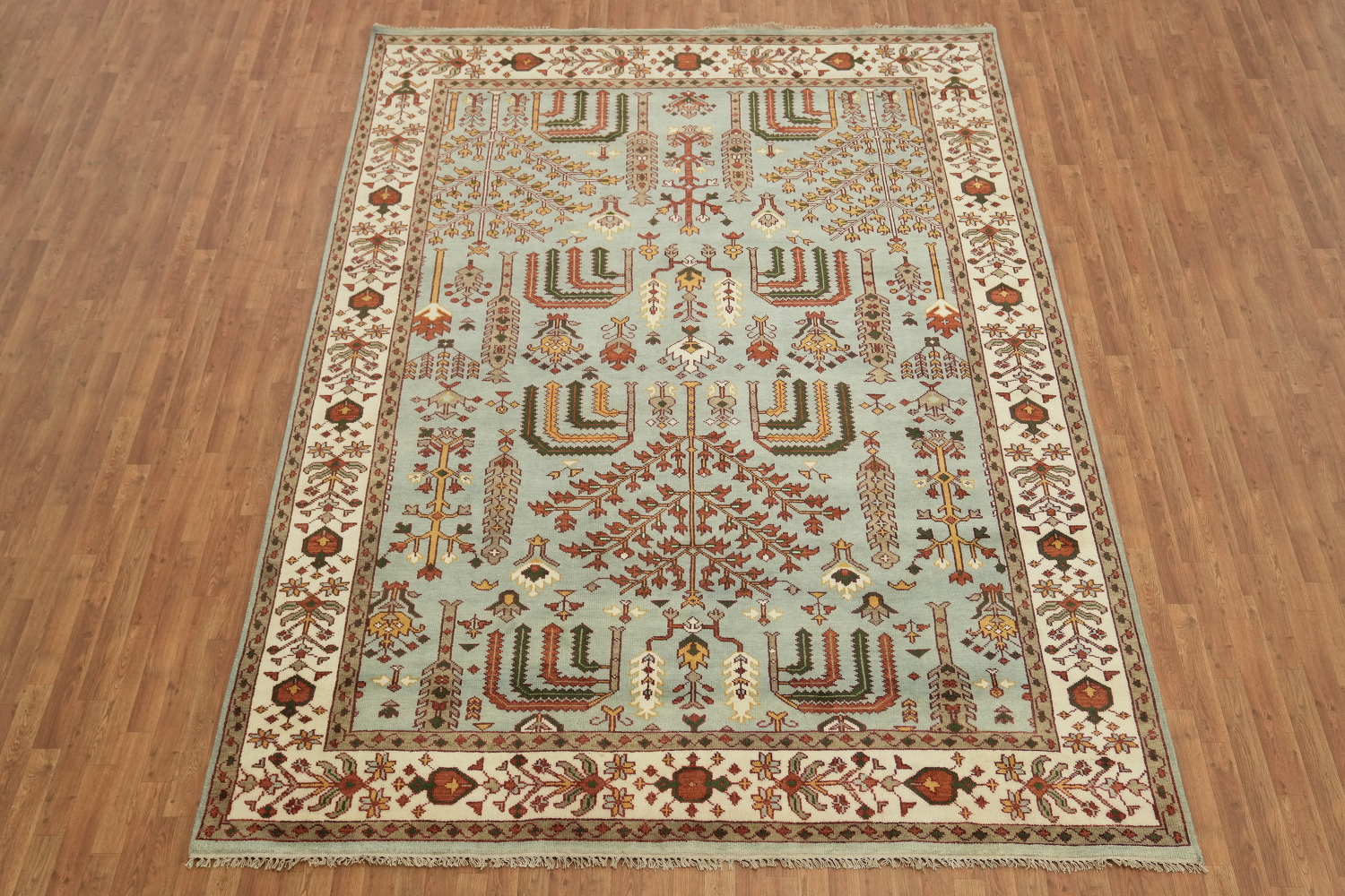 Light Blue 9x12 Ziegler Oriental Area Rug - Hand-Knotted Wool