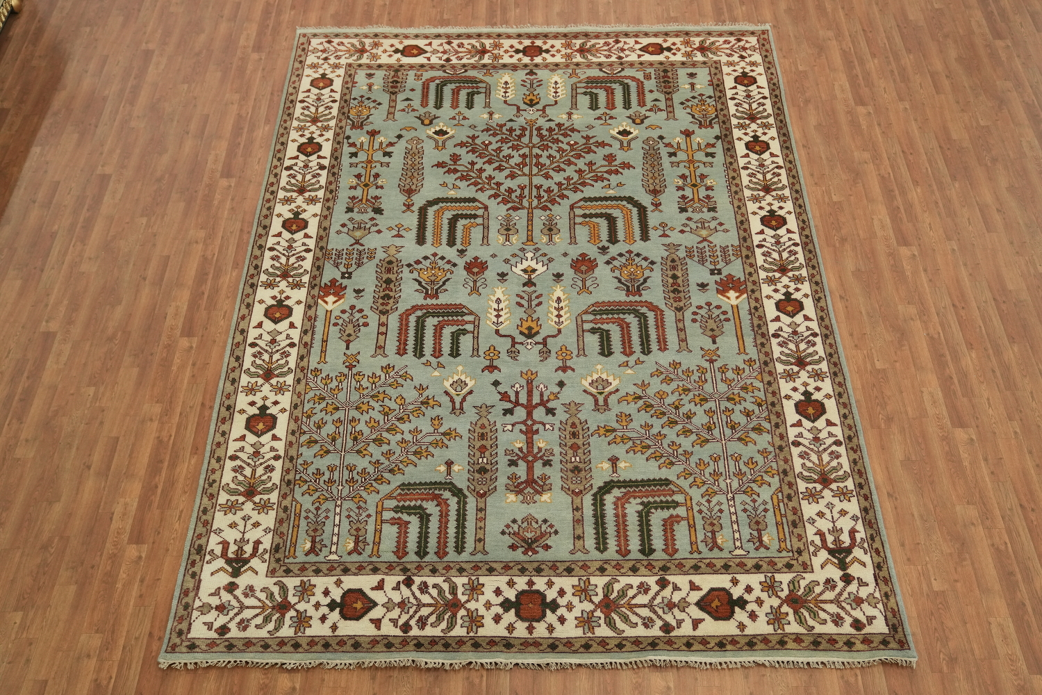 Light Blue 9x12 Ziegler Oriental Area Rug - Hand-Knotted Wool