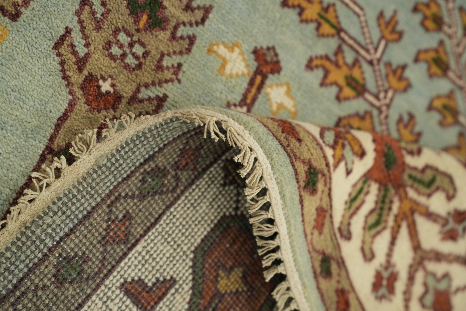 Light Blue 9x12 Ziegler Oriental Area Rug - Hand-Knotted Wool