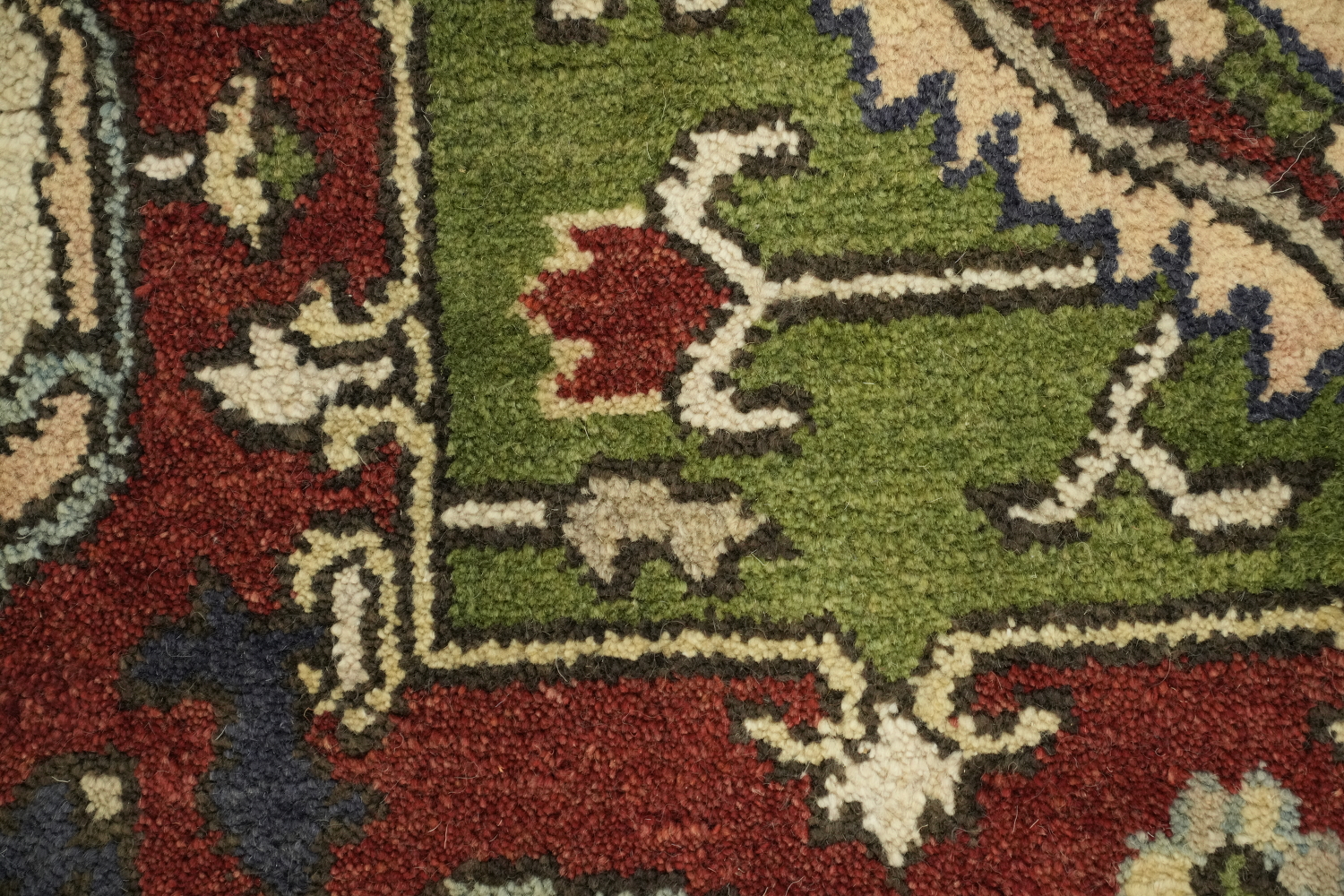 Peach and Navy Blue Heriz Serapi Oriental Area Rug 9x12