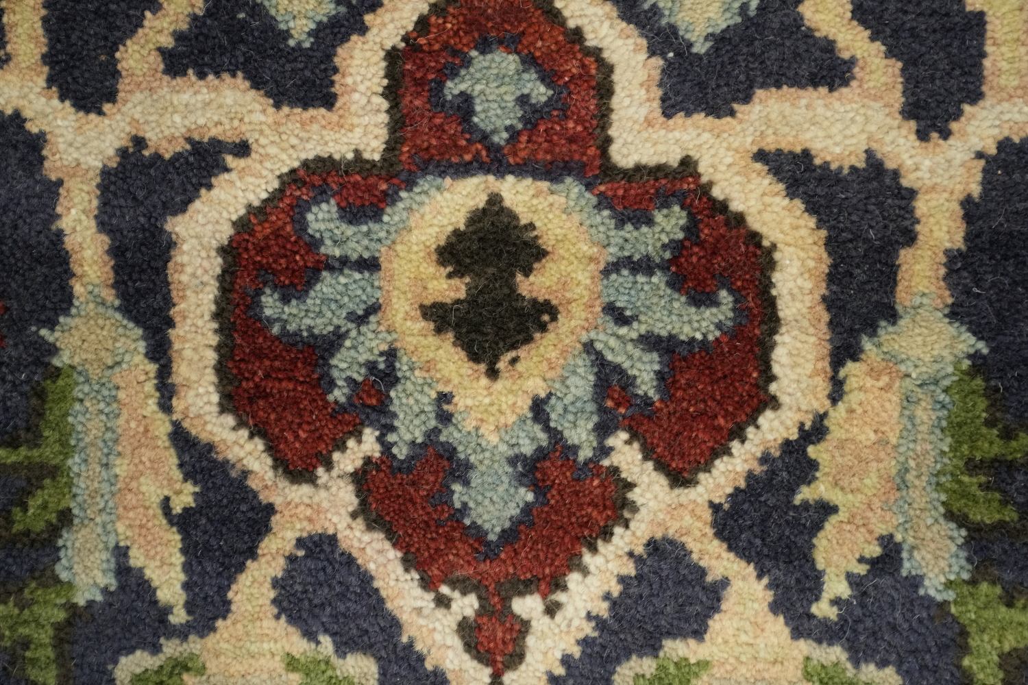 Peach and Navy Blue Heriz Serapi Oriental Area Rug 9x12