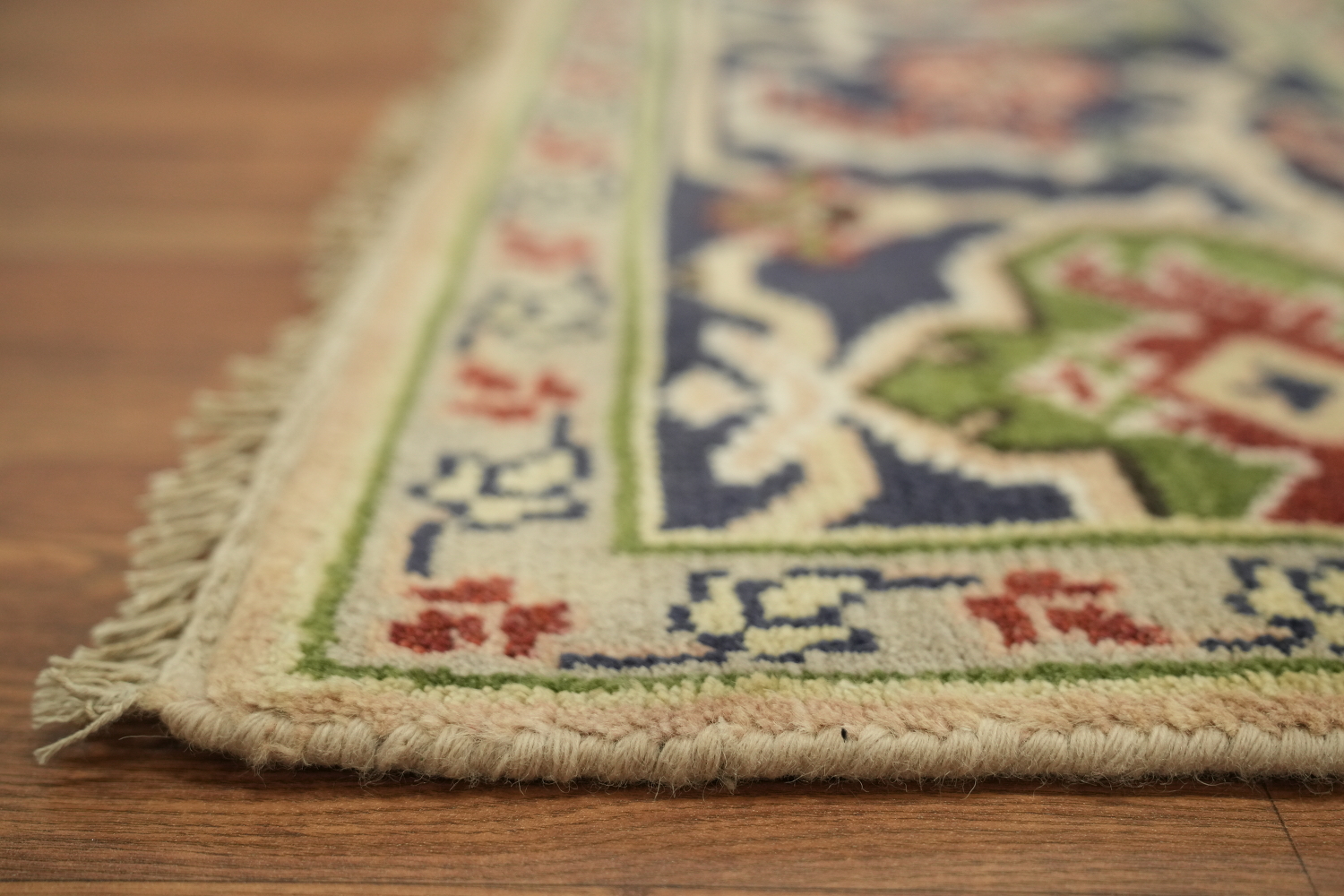 Peach and Navy Blue Heriz Serapi Oriental Area Rug 9x12