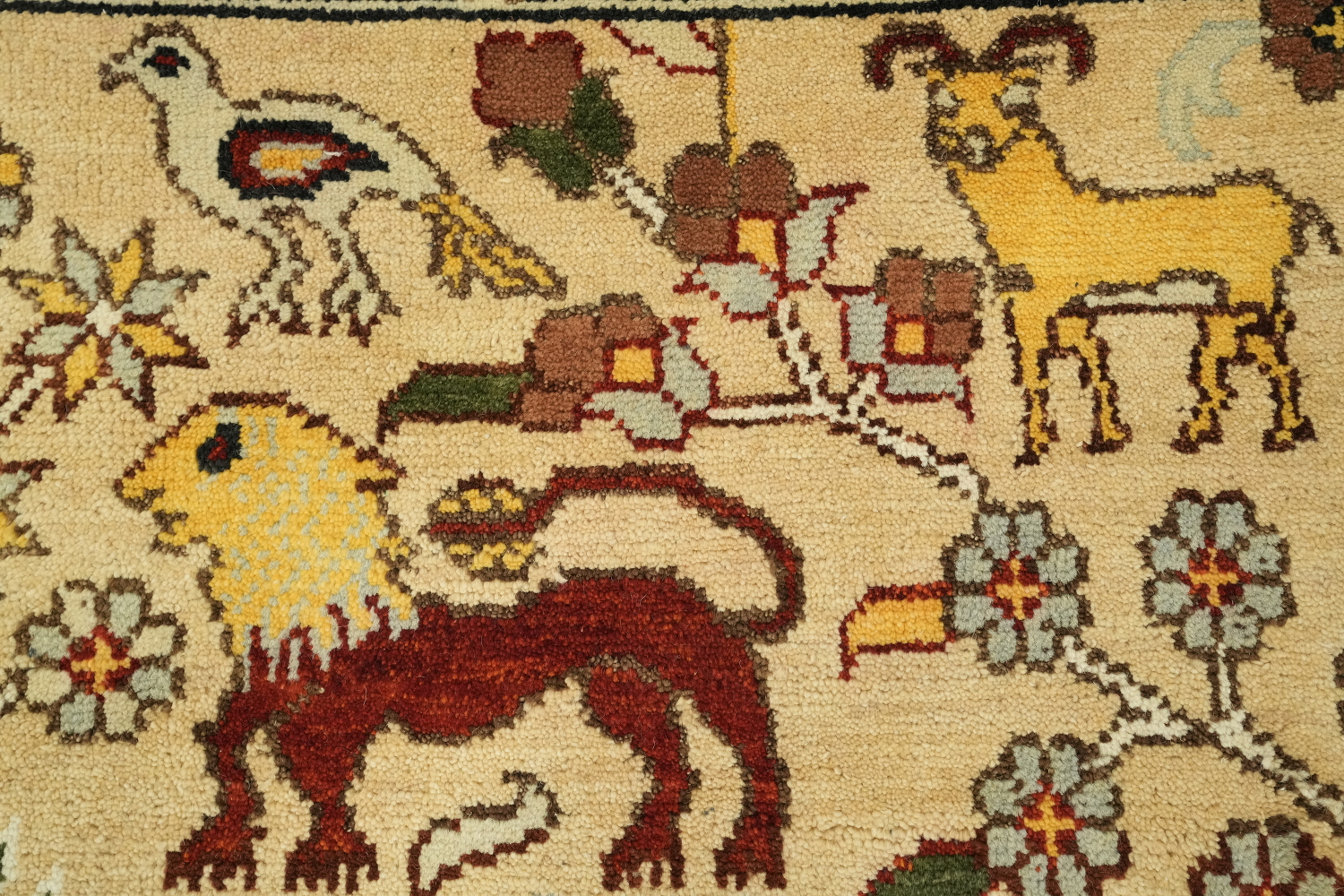 8'x10' Hunting Animal Pictorial Ziegler Oriental Rug | Hand-Knotted Wool