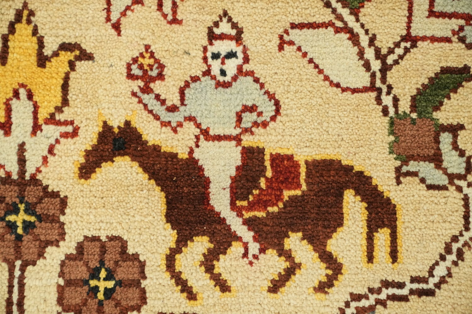8'x10' Hunting Animal Pictorial Ziegler Oriental Rug | Hand-Knotted Wool