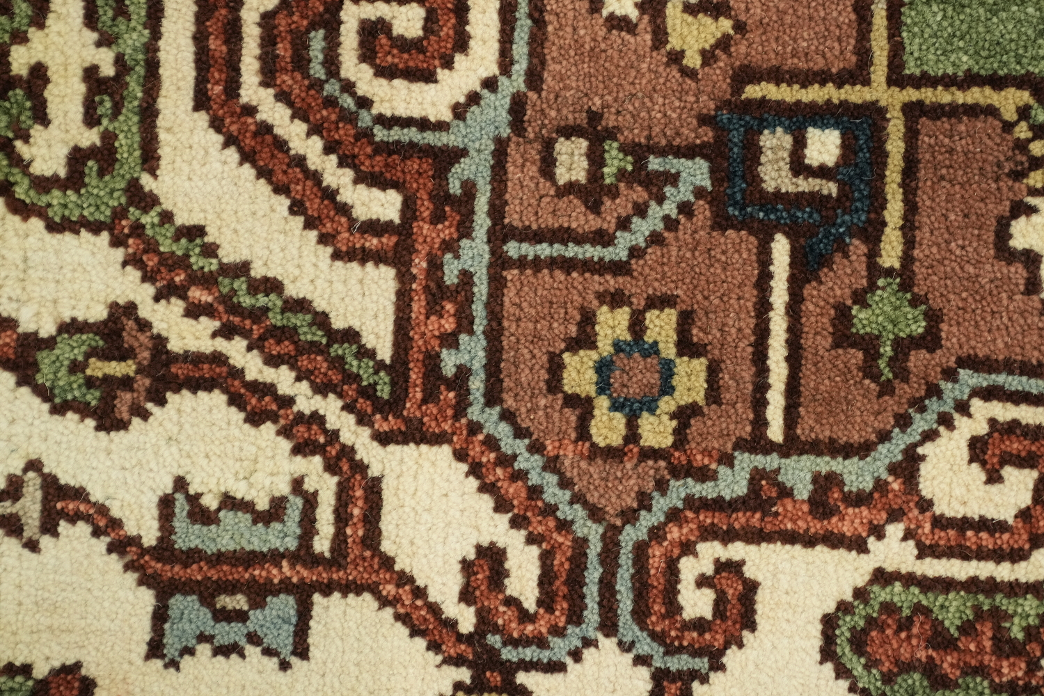 Heriz Serapi Rust and Navy Blue Area Rug 9x12