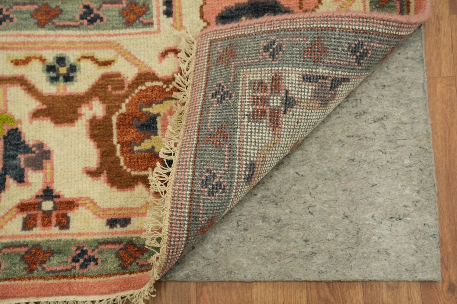 9x9 Ziegler Oriental Area Rug - Pink/Neutral Square Hand-Knotted Wool Rug