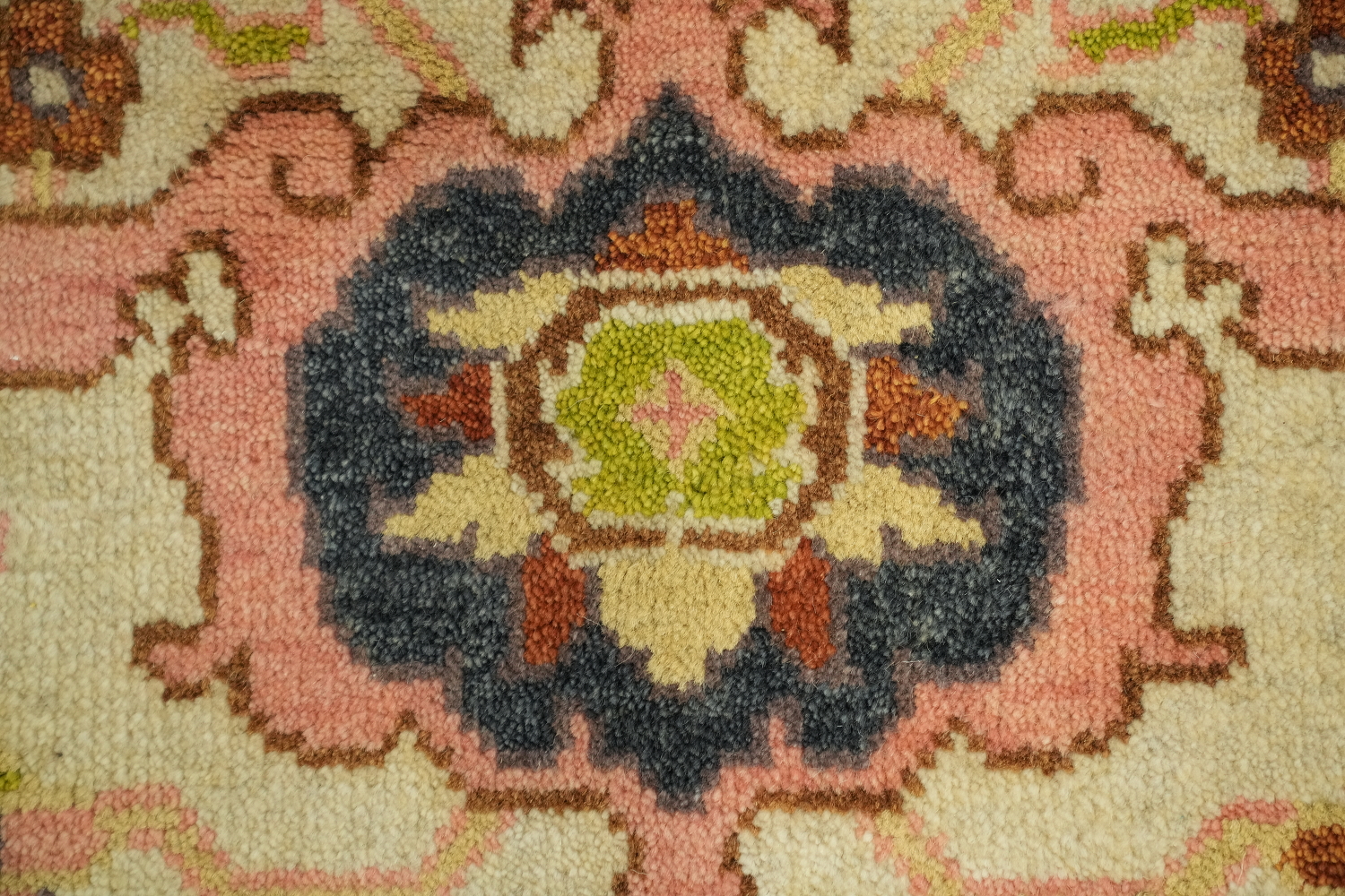 9x9 Ziegler Oriental Area Rug - Pink/Neutral Square Hand-Knotted Wool Rug