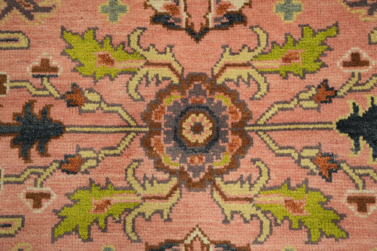 9x9 Ziegler Oriental Area Rug - Pink/Neutral Square Hand-Knotted Wool Rug