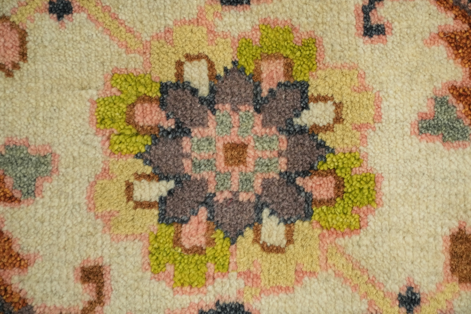9x9 Ziegler Oriental Area Rug - Pink/Neutral Square Hand-Knotted Wool Rug