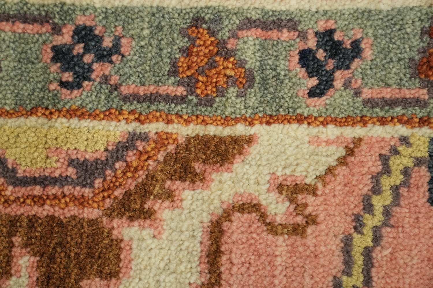 9x9 Ziegler Oriental Area Rug - Pink/Neutral Square Hand-Knotted Wool Rug