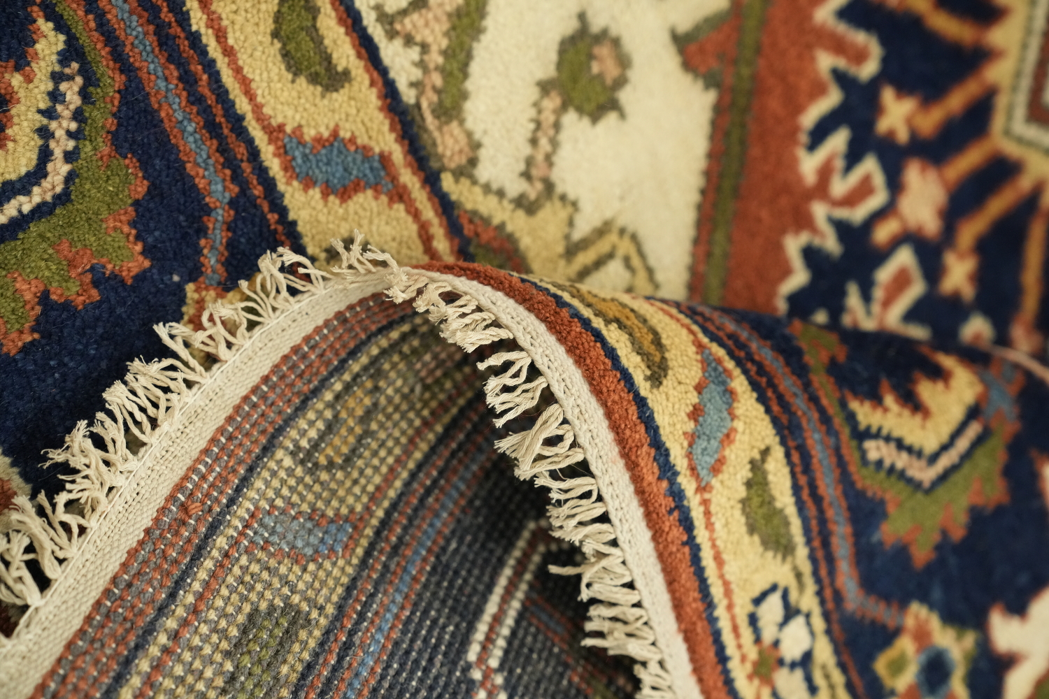 Rust and Navy Traditional Heriz Serapi Oriental Area Rug 9x12