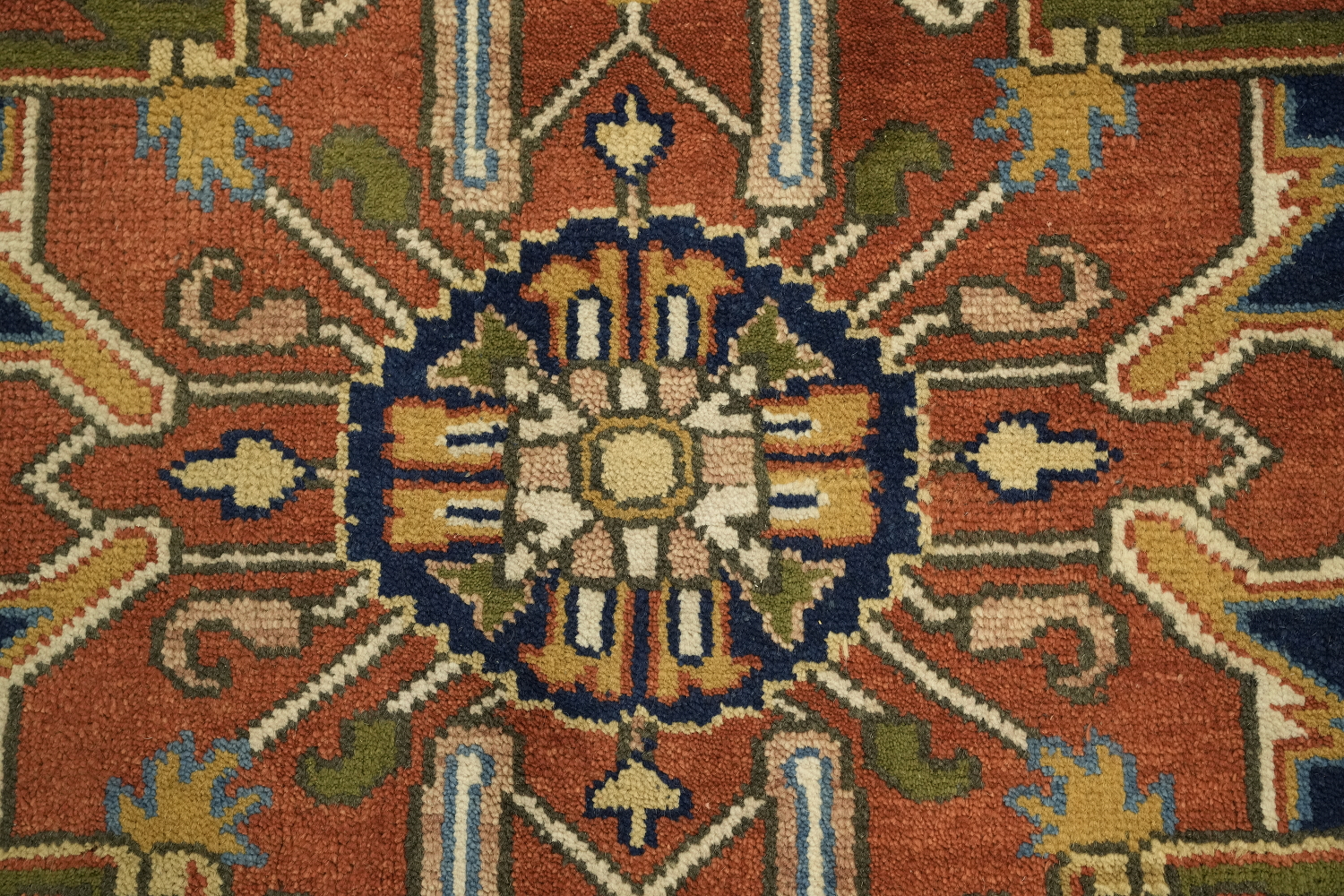 Rust and Navy Traditional Heriz Serapi Oriental Area Rug 9x12