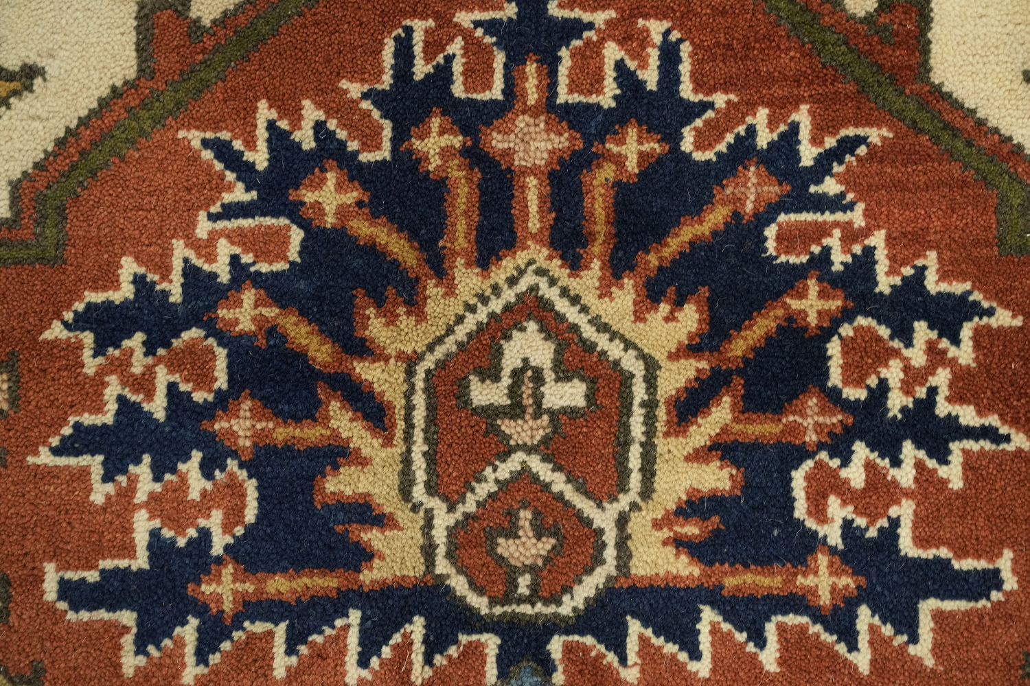 Rust and Navy Traditional Heriz Serapi Oriental Area Rug 9x12