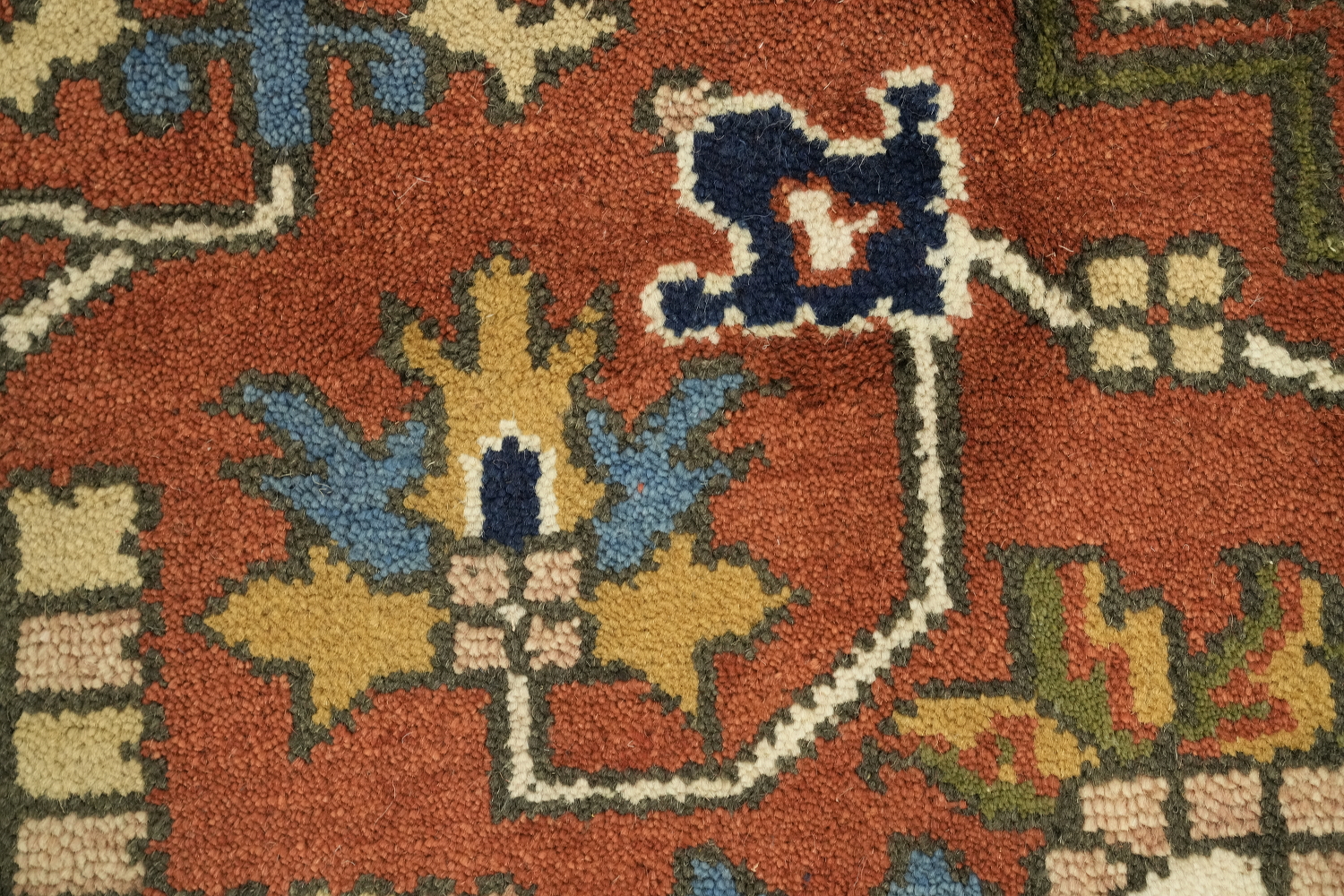 Rust and Navy Traditional Heriz Serapi Oriental Area Rug 9x12