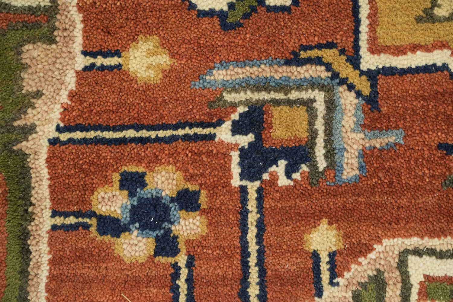 Rust and Navy Traditional Heriz Serapi Oriental Area Rug 9x12