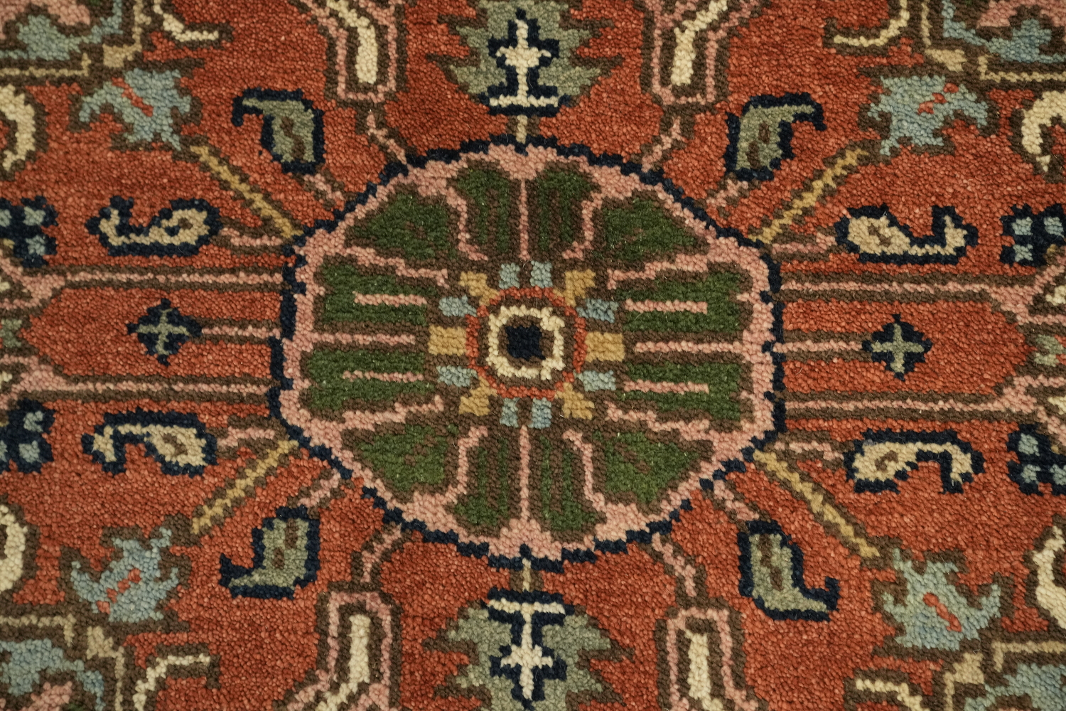 Navy Blue Heriz Serapi Persian-Style Rug - 8x10 Hand-Knotted Wool