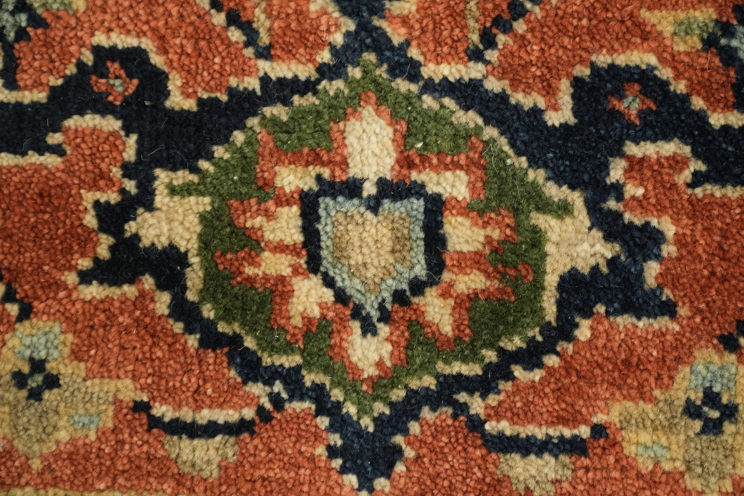 Navy Blue Heriz Serapi Persian-Style Rug - 8x10 Hand-Knotted Wool