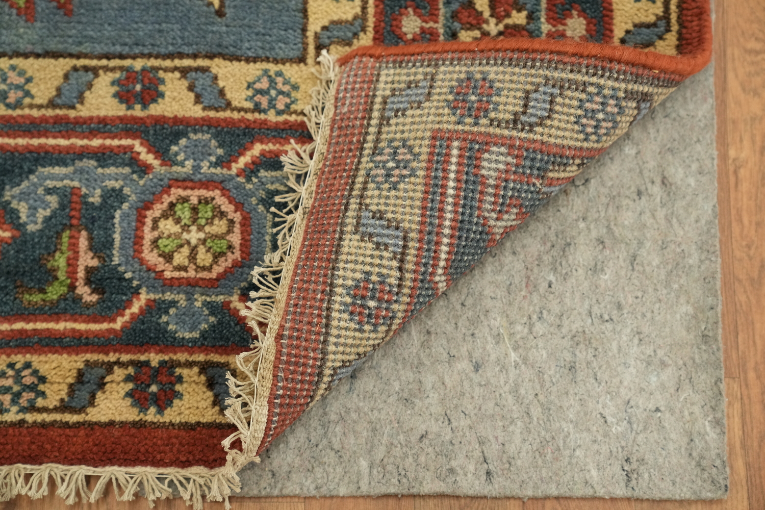 Rust and Blue Heriz Serapi Persian-Style Rug - 8x10 Hand-Knotted Wool