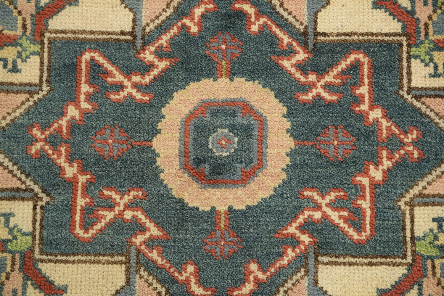 Rust and Blue Heriz Serapi Persian-Style Rug - 8x10 Hand-Knotted Wool