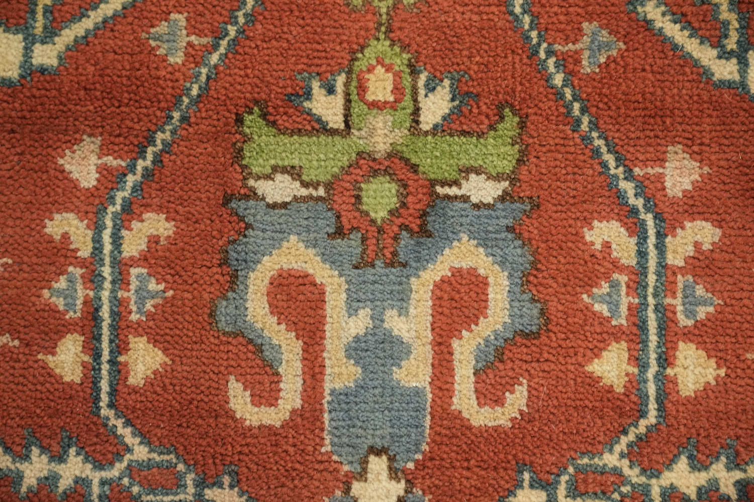 Rust and Blue Heriz Serapi Persian-Style Rug - 8x10 Hand-Knotted Wool
