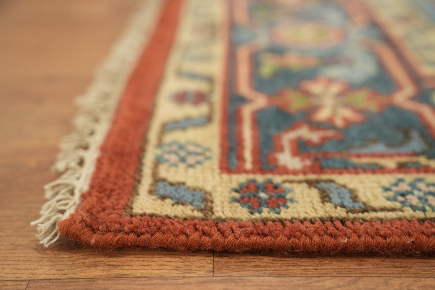 Rust and Blue Heriz Serapi Persian-Style Rug - 8x10 Hand-Knotted Wool