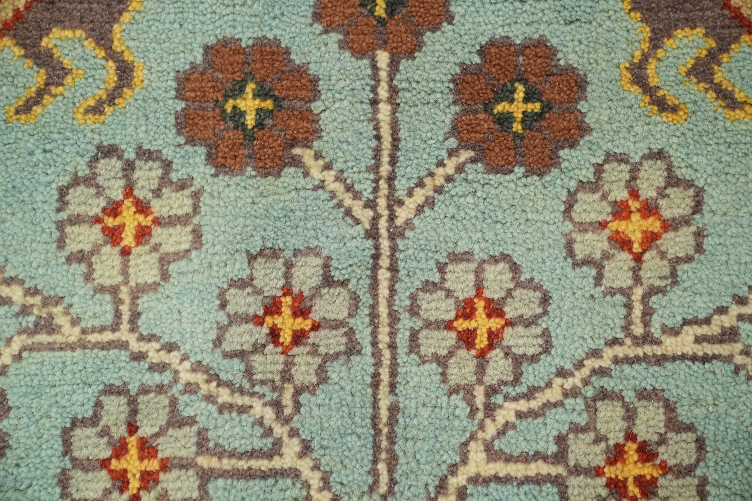 Light Blue 8'x10' Hunting Design Animal Pictorial Blue Hand-Knotted Wool Rug