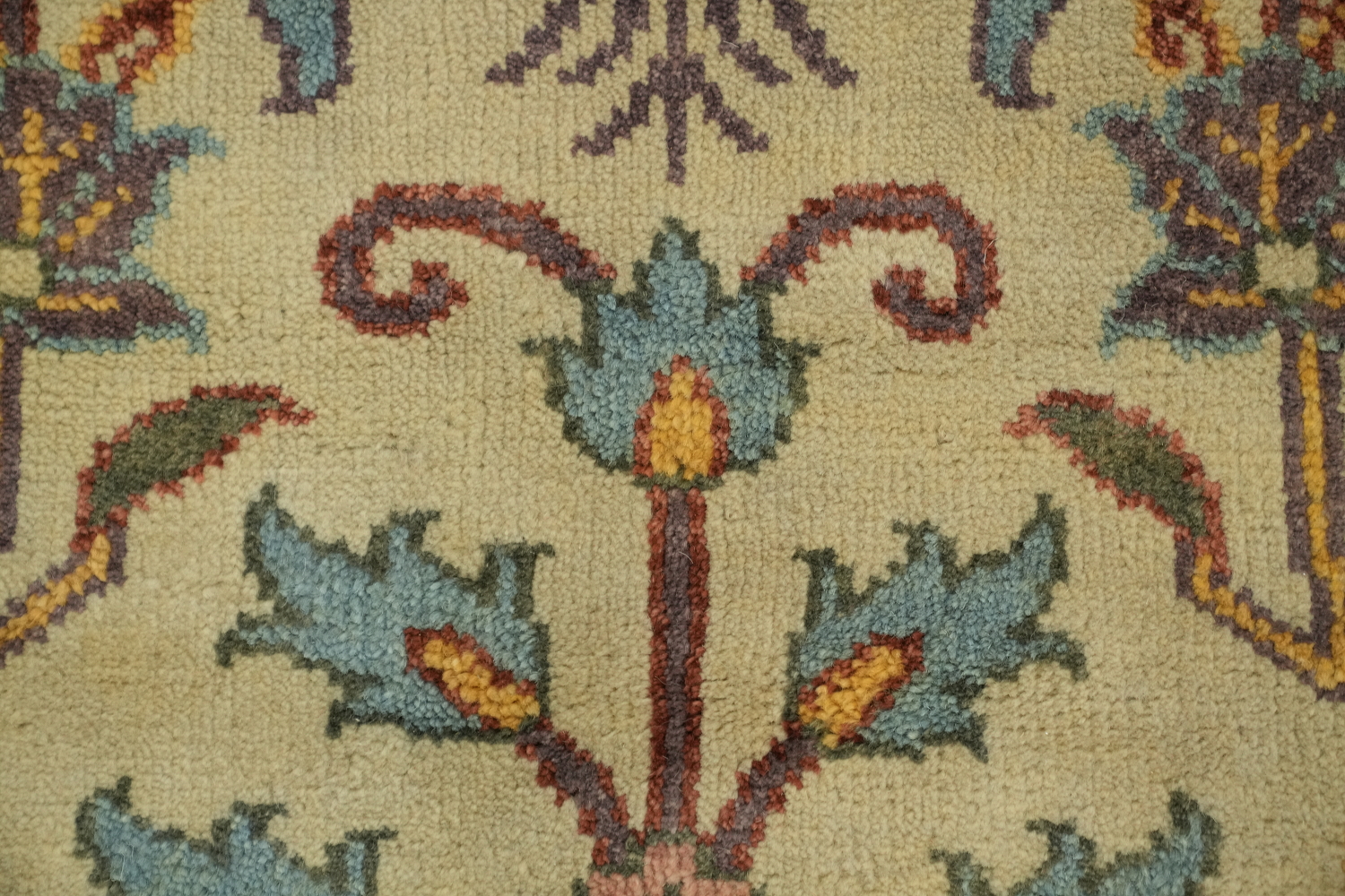 Bird and Tress Sage Green 8x10 Ziegler Hand-Knotted Wool Rug