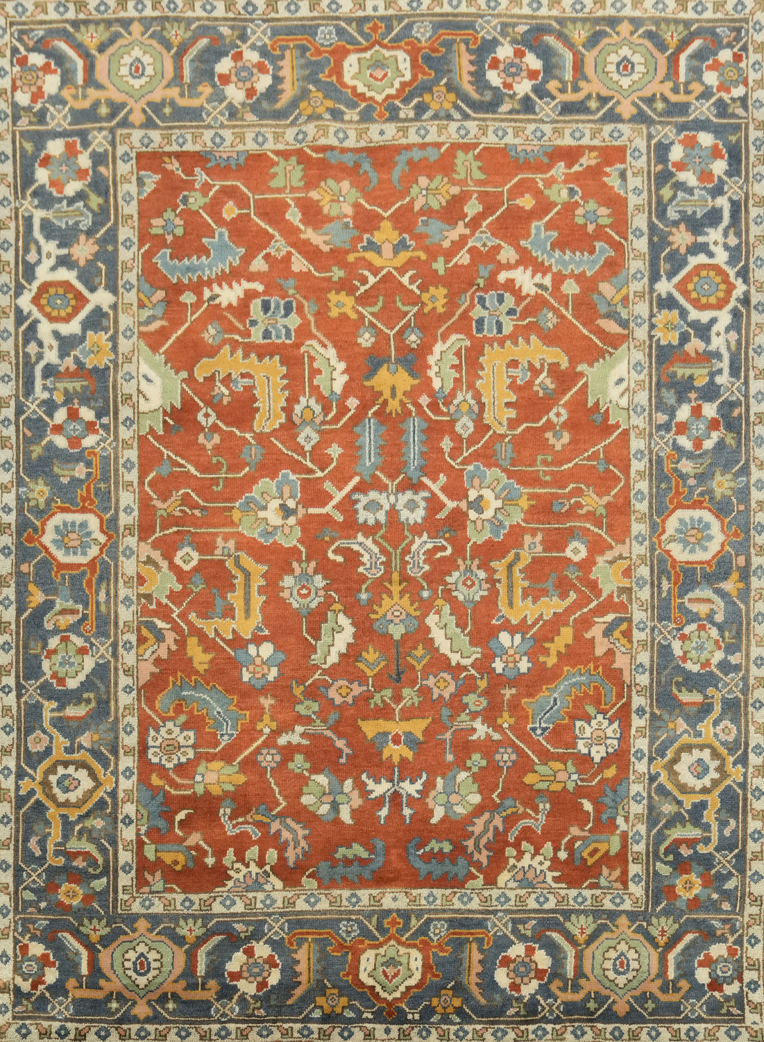Authentic Heriz Serapi Persian-Style Rug - 8x10 Hand-Knotted Wool