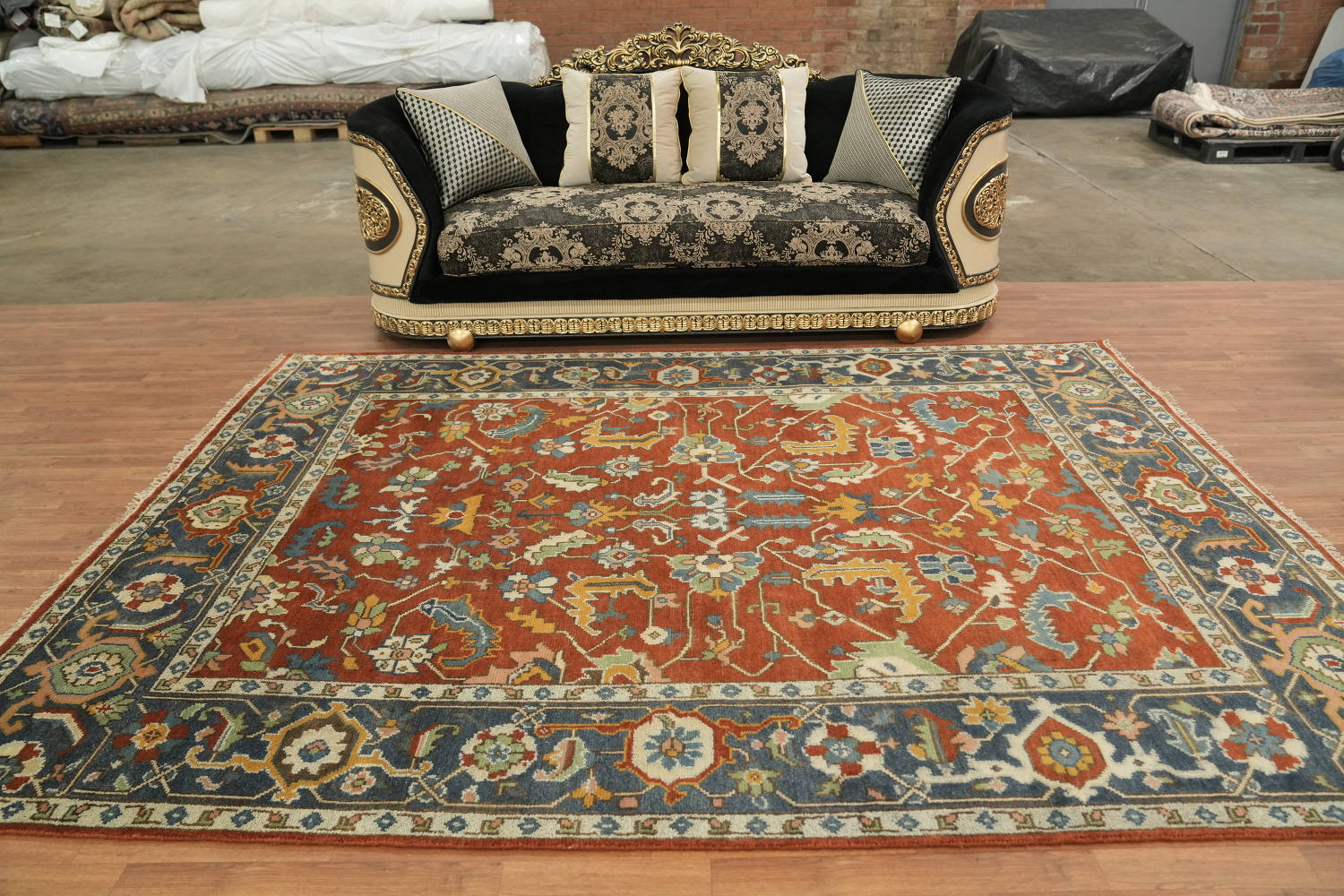 Authentic Heriz Serapi Persian-Style Rug - 8x10 Hand-Knotted Wool