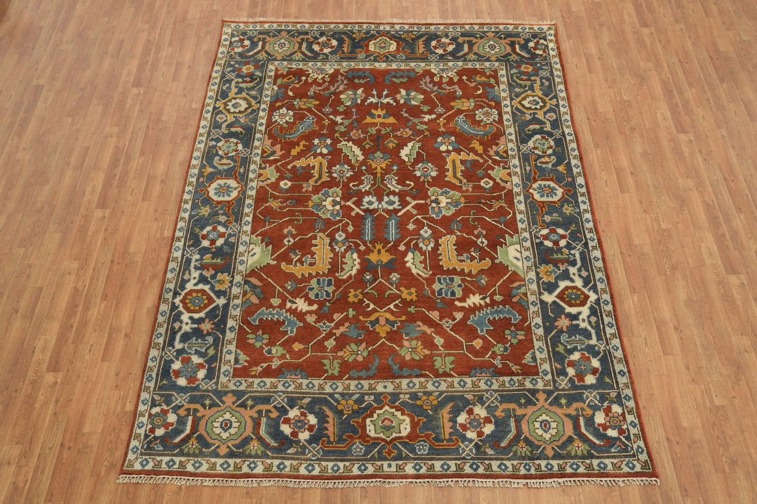 Authentic Heriz Serapi Persian-Style Rug - 8x10 Hand-Knotted Wool