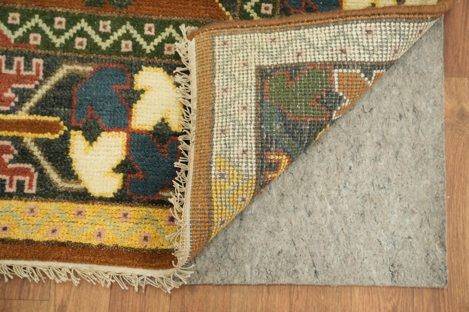 8'x10' Rustic Tribal Kazak Rug Brimming with Vibrant Geometric Design