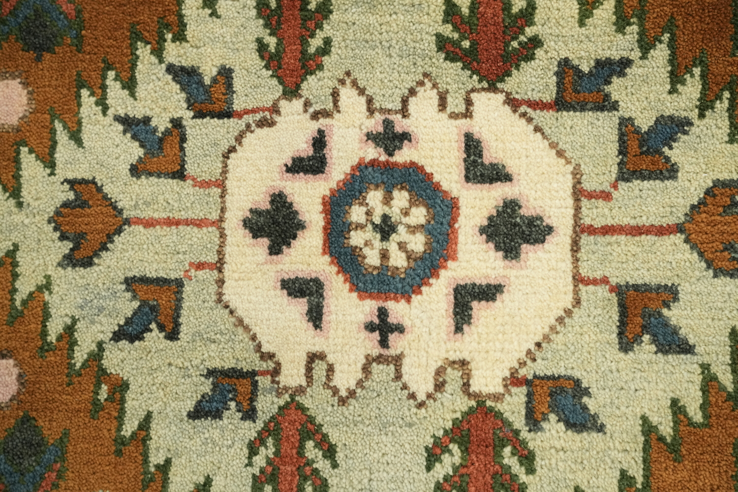 8'x10' Rustic Tribal Kazak Rug Brimming with Vibrant Geometric Design
