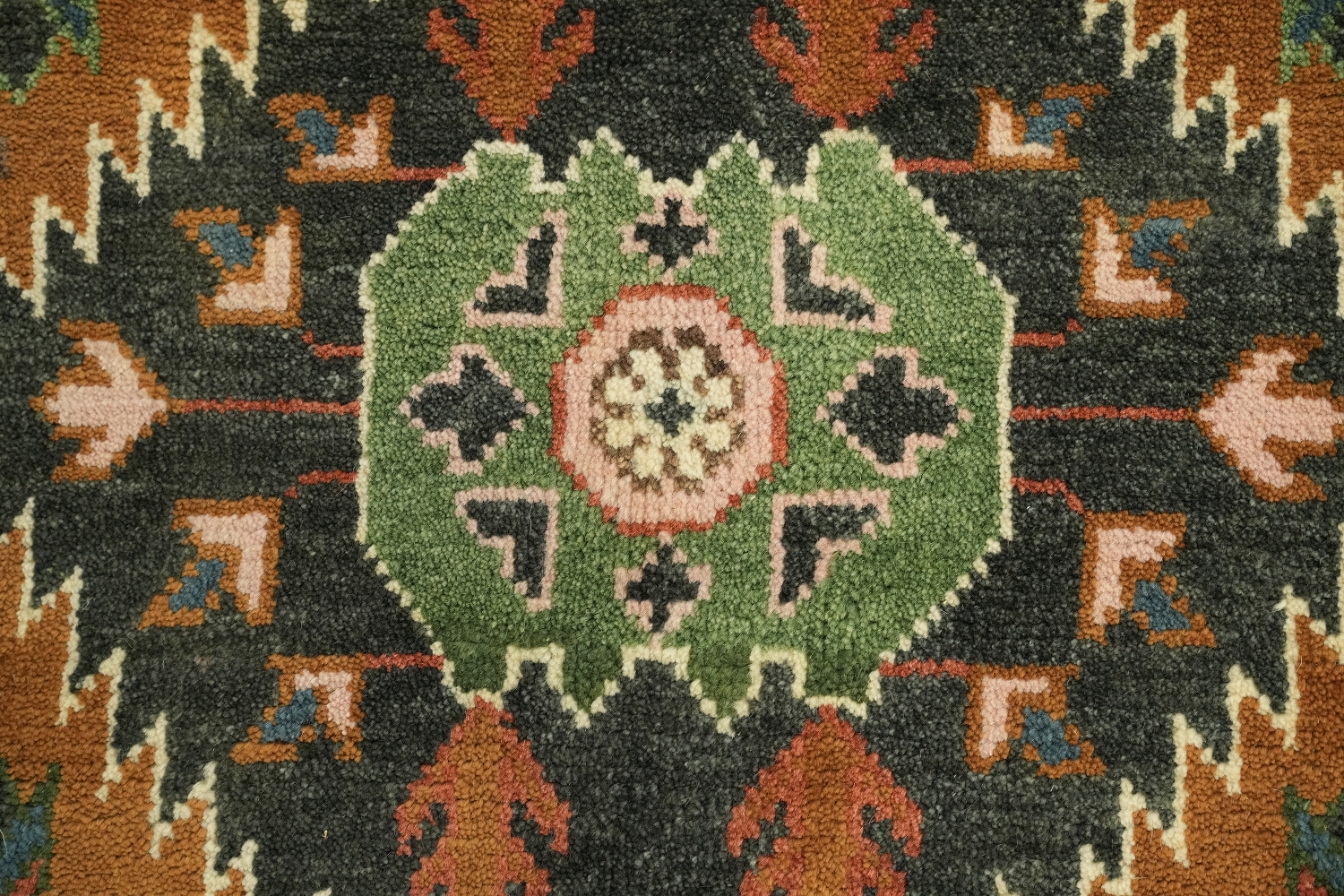 8'x10' Rustic Tribal Kazak Rug Brimming with Vibrant Geometric Design