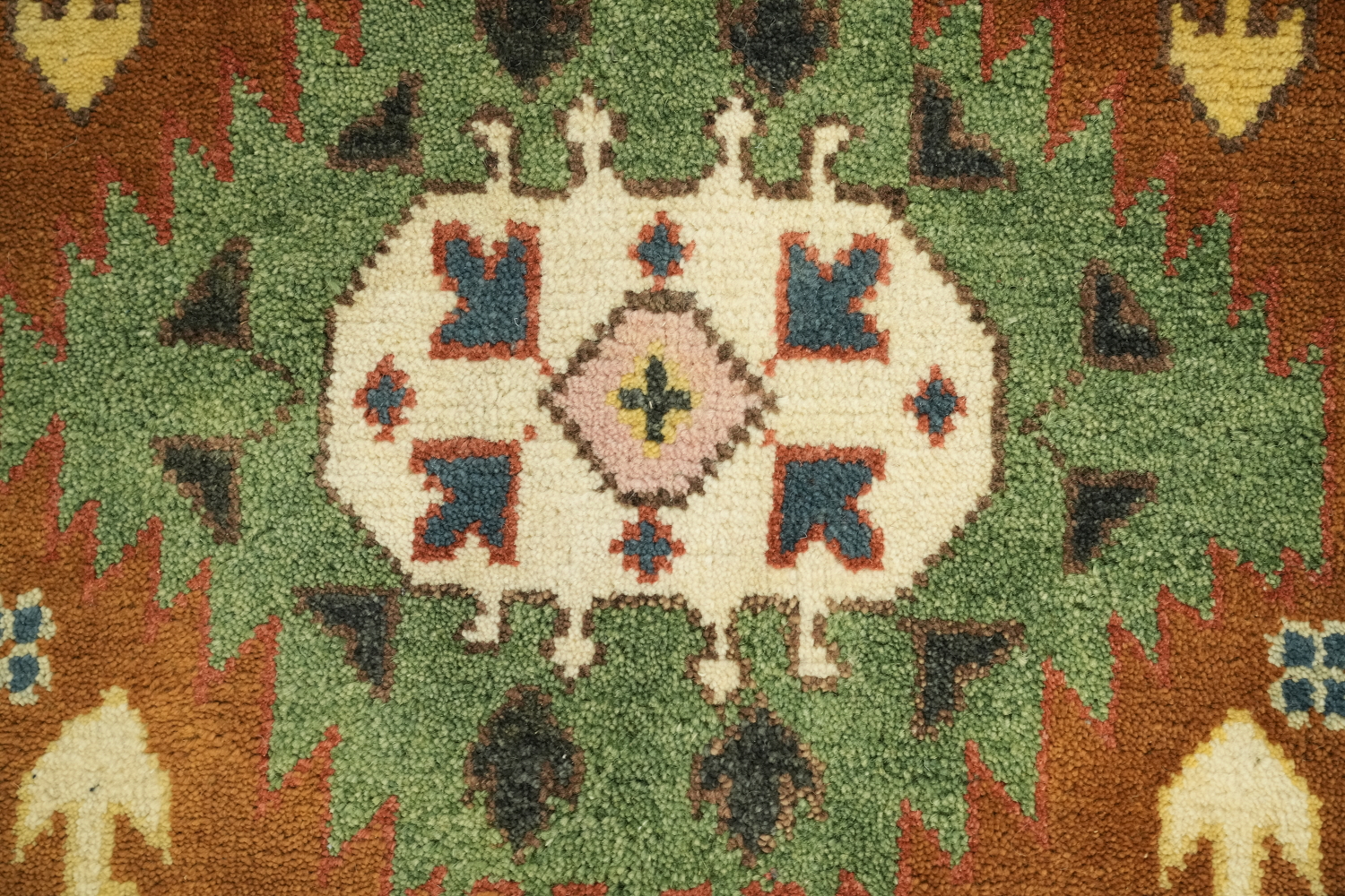 8'x10' Rustic Tribal Kazak Rug Brimming with Vibrant Geometric Design