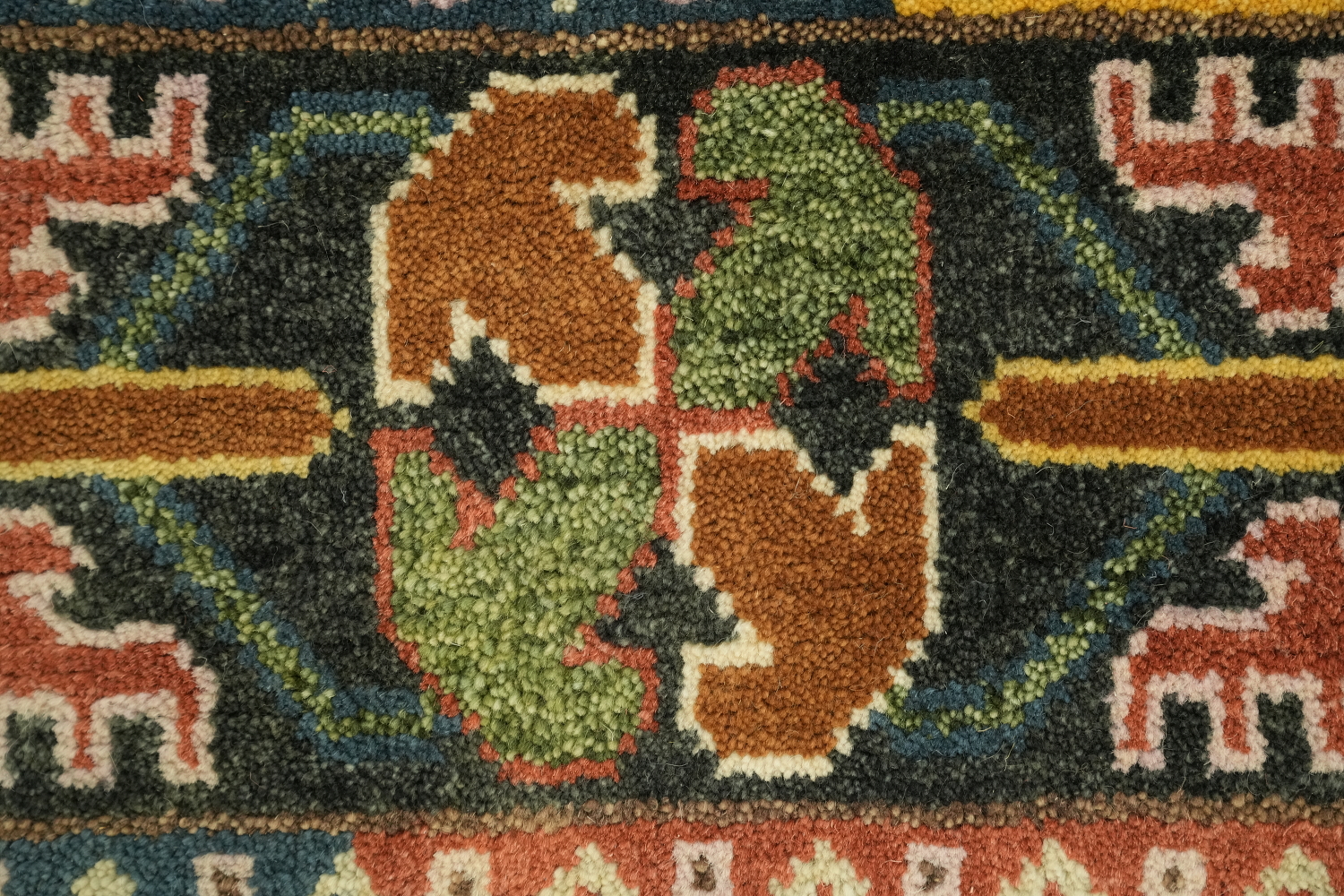 8'x10' Rustic Tribal Kazak Rug Brimming with Vibrant Geometric Design