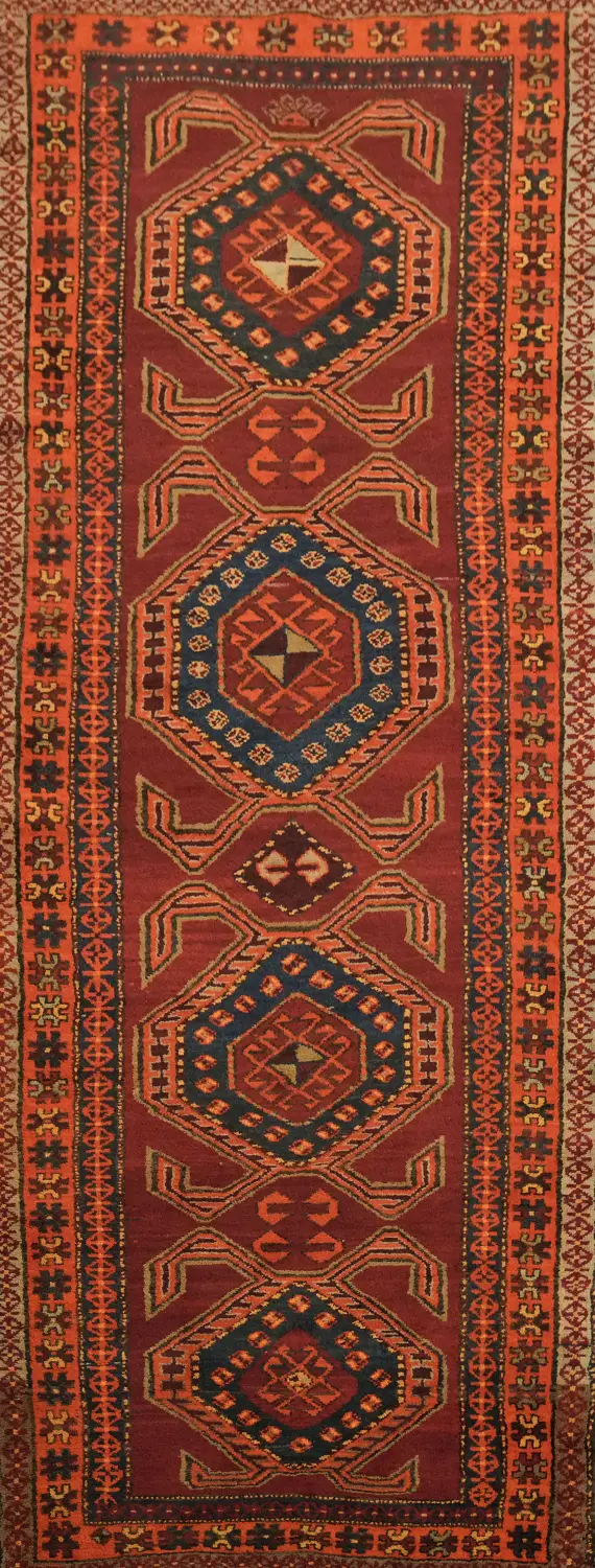 Wool Ardebil Persian Runner Rug 4x9