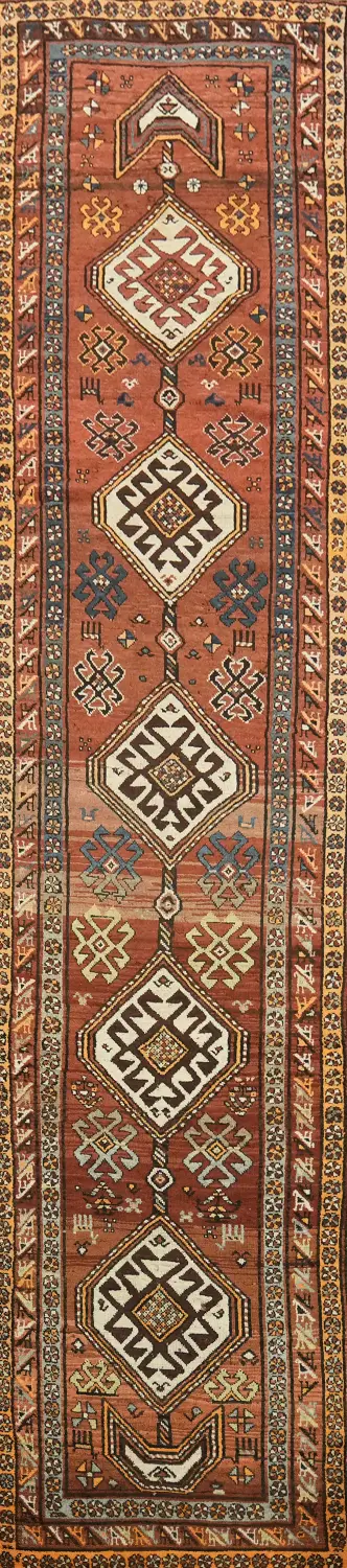 Antique Wool Serab Persian Runner Rug 3x15