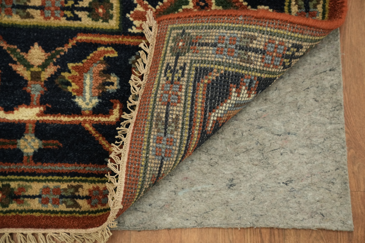 Rust and Navy Heriz Serapi Oriental Area Rug  9x12