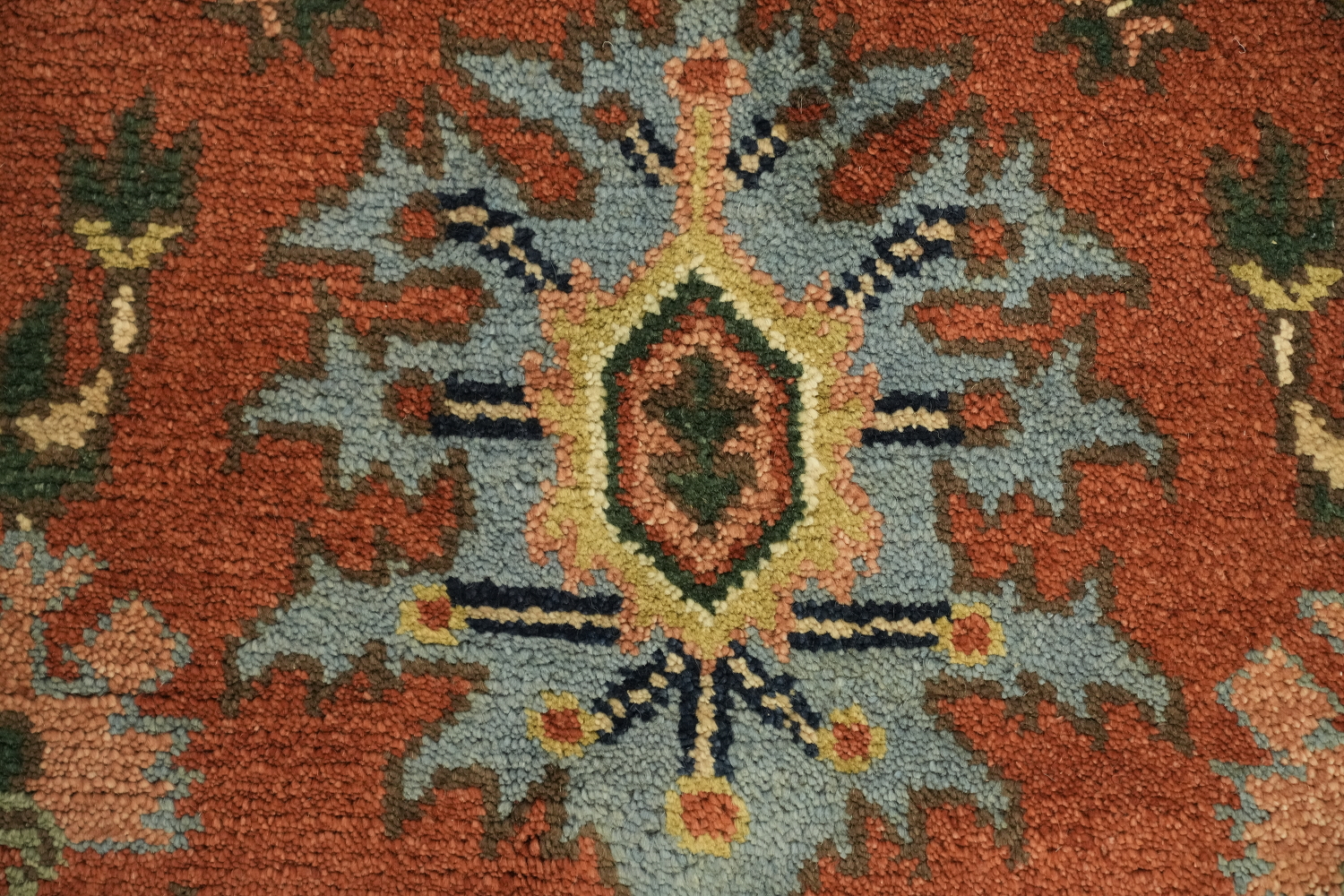 Rust and Navy Heriz Serapi Oriental Area Rug  9x12