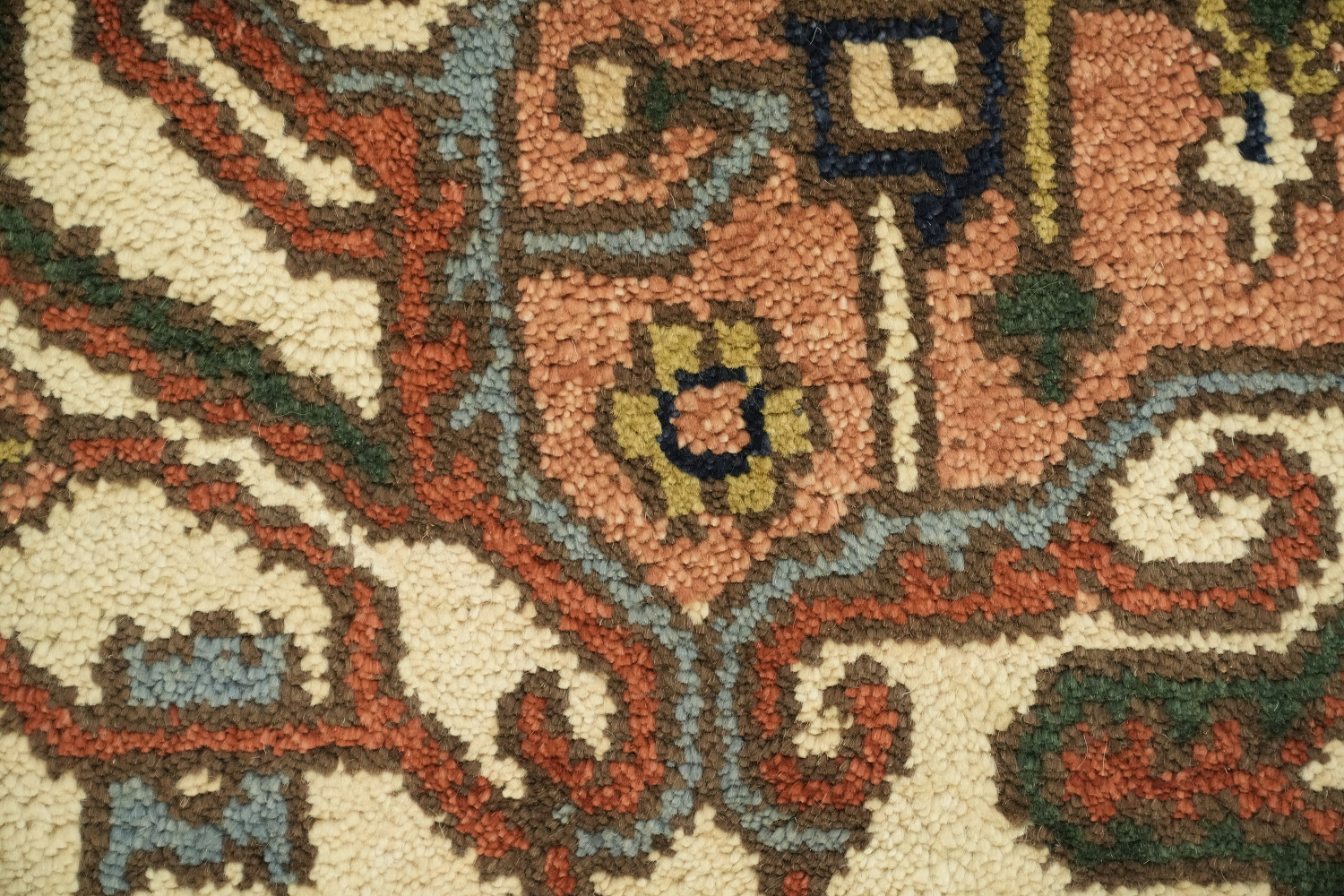Rust and Navy Heriz Serapi Oriental Area Rug  9x12