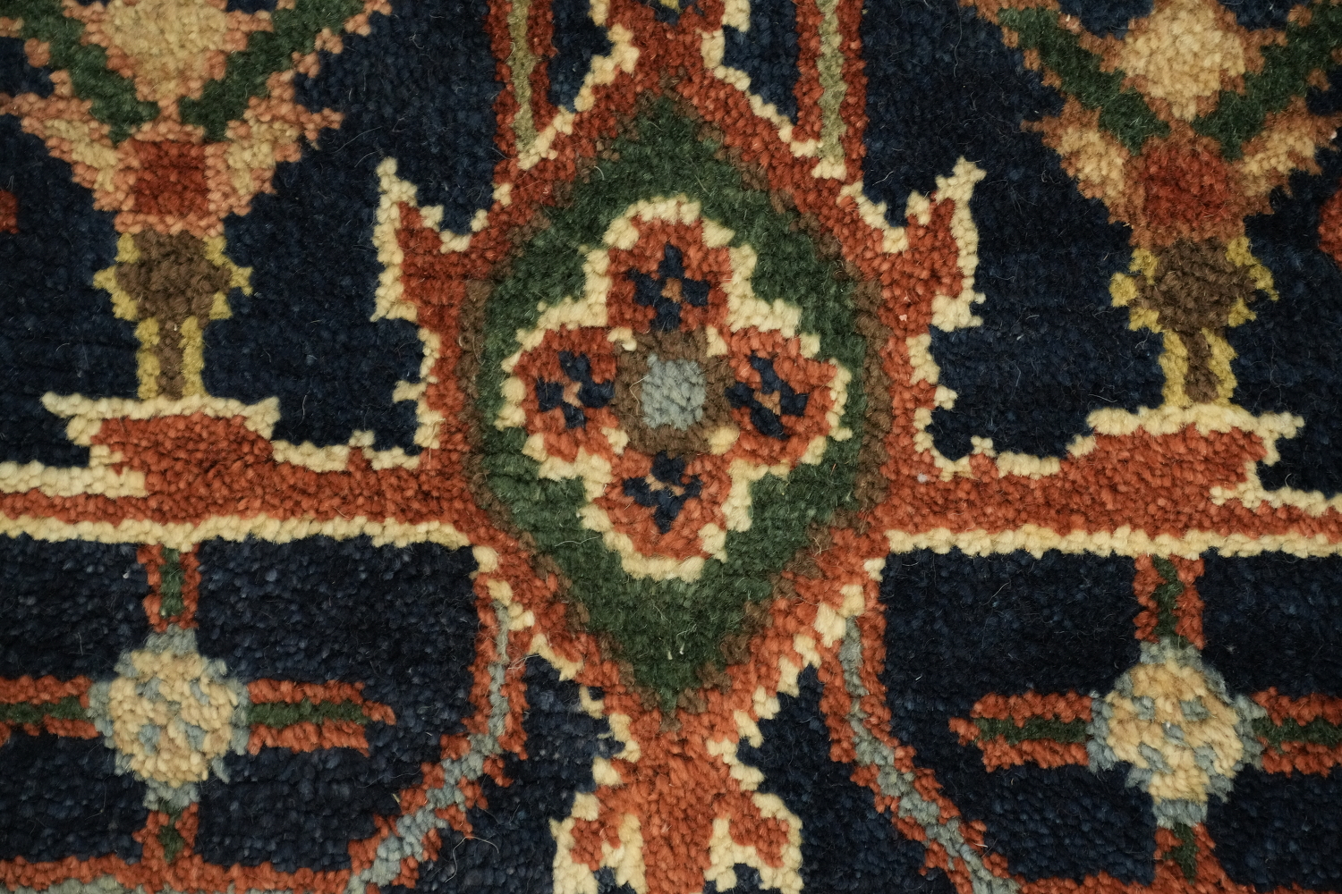 Rust and Navy Heriz Serapi Oriental Area Rug  9x12