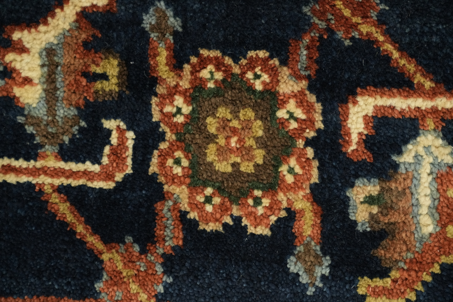 Rust and Navy Heriz Serapi Oriental Area Rug  9x12